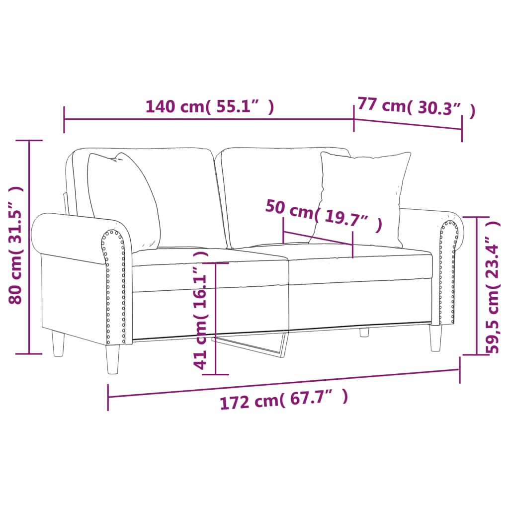 Tweezitsbank met sierkussens 140 cm fluweel zwart is nu te koop bij PeponiXL, paradijselijk wonen!