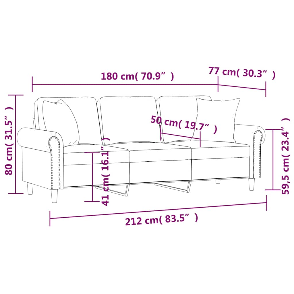Driezitsbank met sierkussens 180 cm fluweel donkergroen is nu te koop bij PeponiXL, paradijselijk wonen!