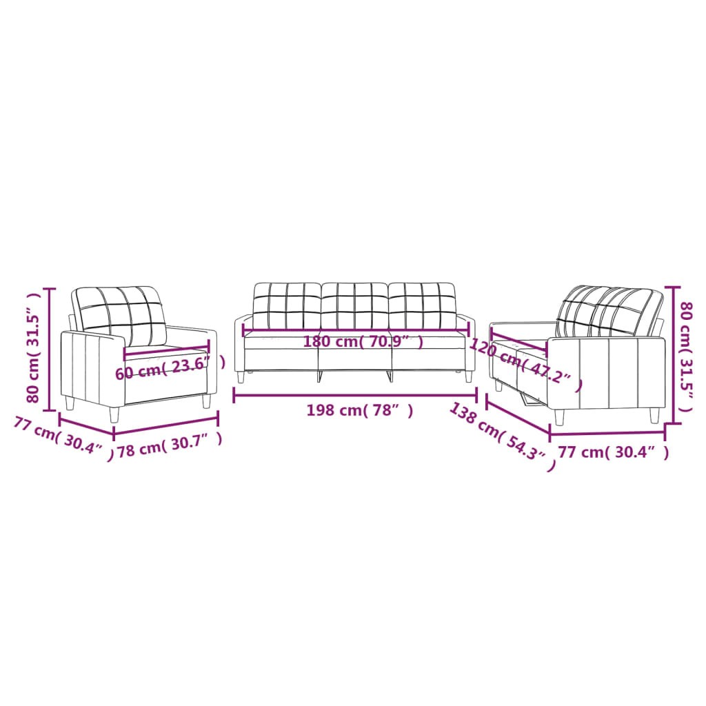 3-delige Loungeset met kussens stof taupe is nu te koop bij PeponiXL, paradijselijk wonen!