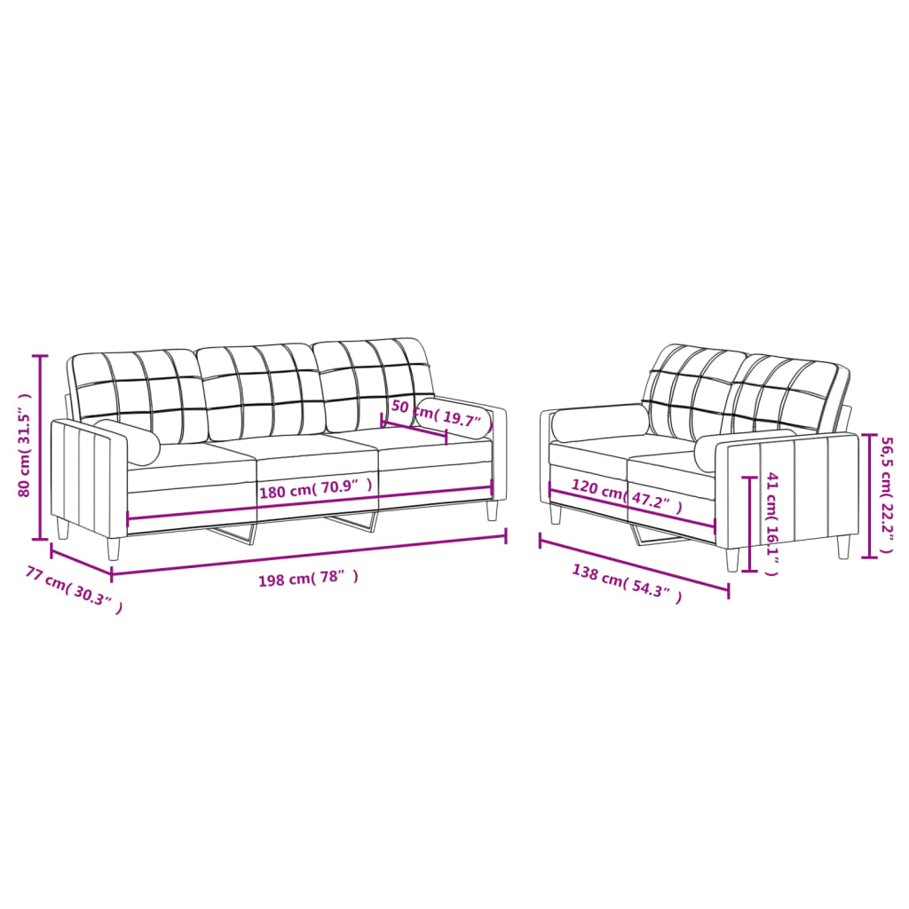 2-delige Loungeset met kussens stof lichtgrijs is nu te koop bij PeponiXL, paradijselijk wonen!