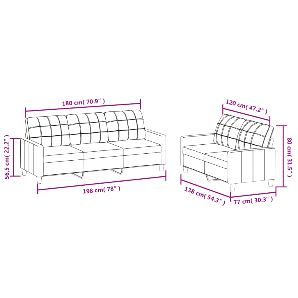 2-delige Loungeset met kussens kunstleer crème is nu te koop bij PeponiXL, paradijselijk wonen!