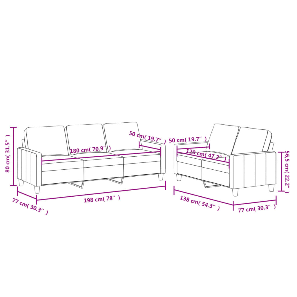 2-delige Loungeset met kussens kunstleer crème is nu te koop bij PeponiXL, paradijselijk wonen!