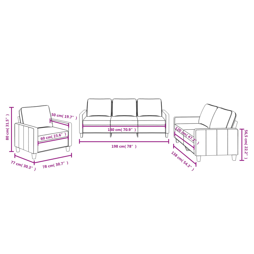 3-delige Loungeset met kussens stof taupe is nu te koop bij PeponiXL, paradijselijk wonen!