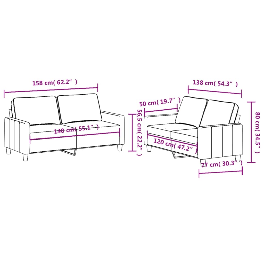 2-delige Loungeset met kussens stof bruin is nu te koop bij PeponiXL, paradijselijk wonen!