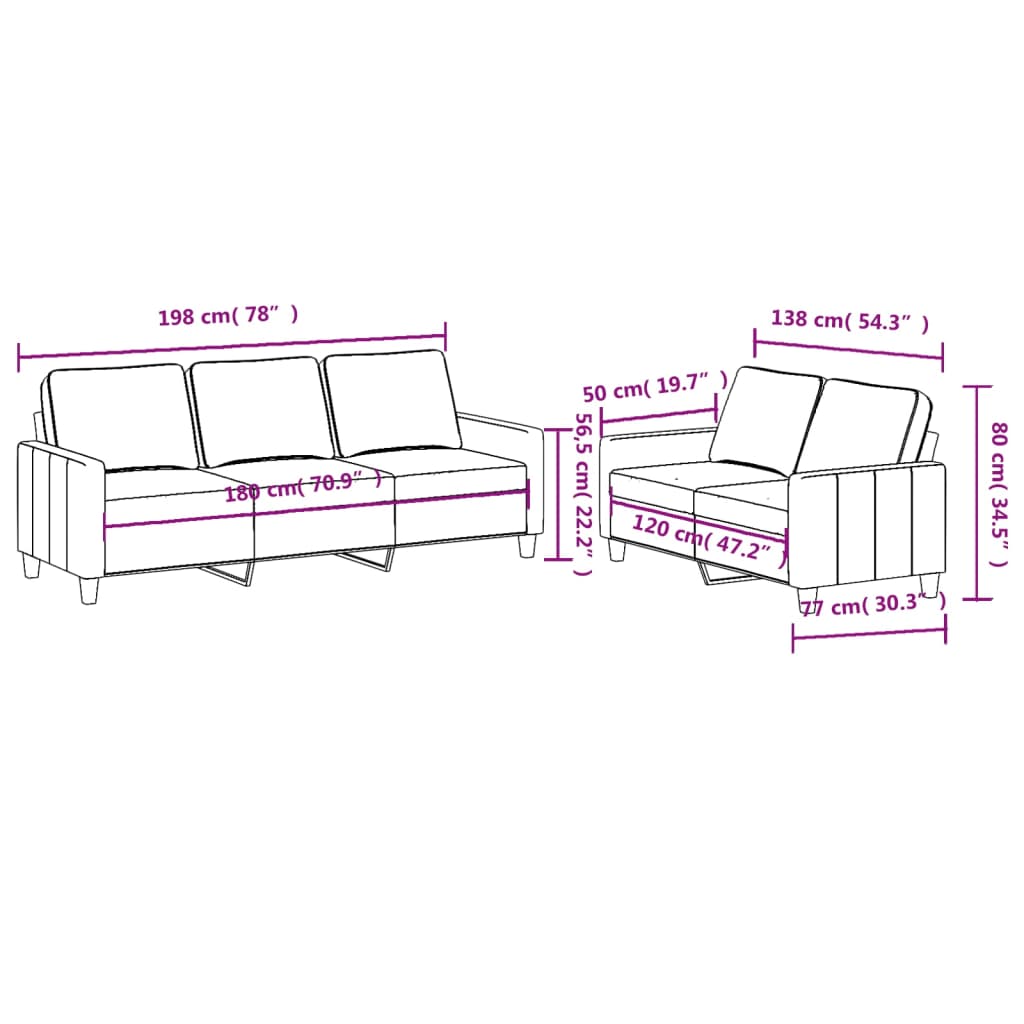 2-delige Loungeset met kussens stof bruin is nu te koop bij PeponiXL, paradijselijk wonen!