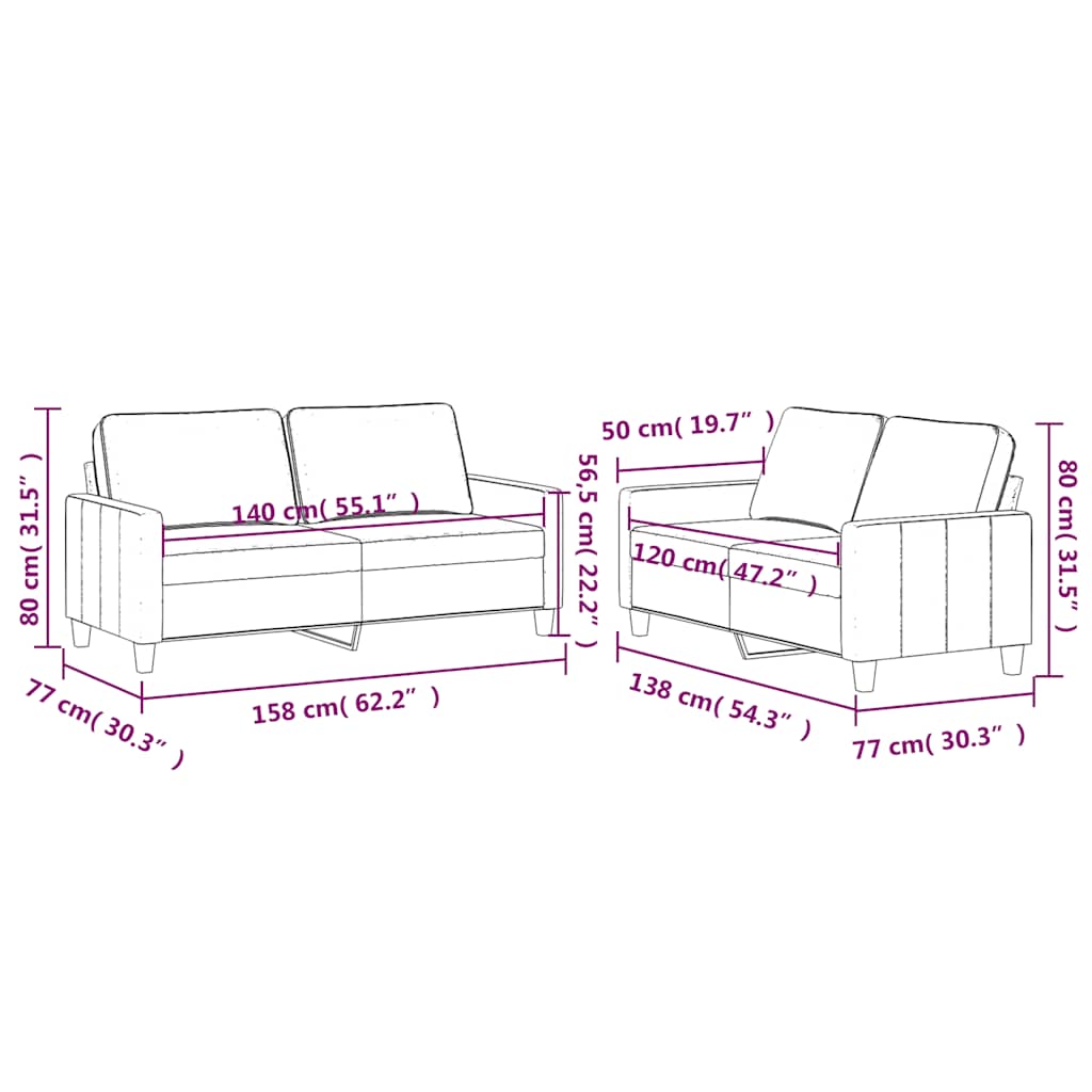 2-delige Loungeset met kussens fluweel bruin is nu te koop bij PeponiXL, paradijselijk wonen!