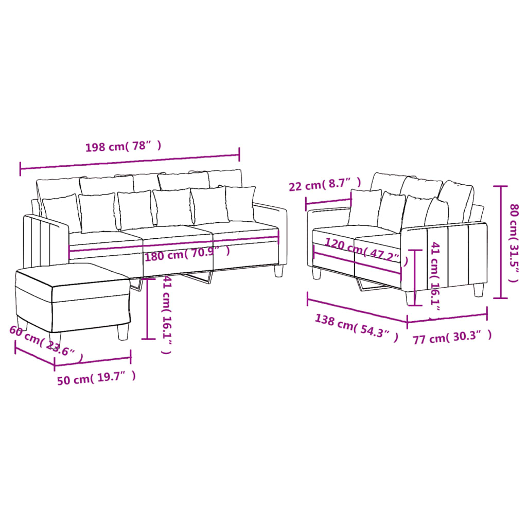 3-delige Loungeset met kussens stof lichtgeel is nu te koop bij PeponiXL, paradijselijk wonen!