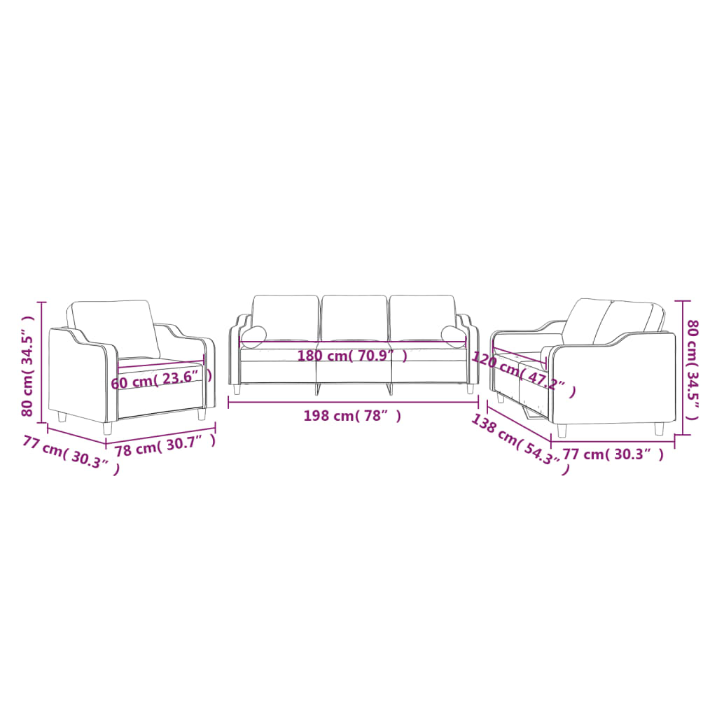 3-delige Loungeset met kussens stof lichtgrijs is nu te koop bij PeponiXL, paradijselijk wonen!