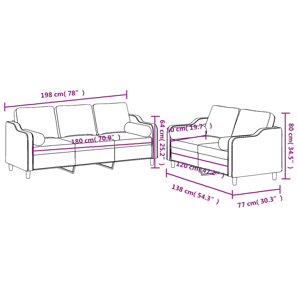 2-delige Loungeset met kussens stof lichtgrijs is nu te koop bij PeponiXL, paradijselijk wonen!