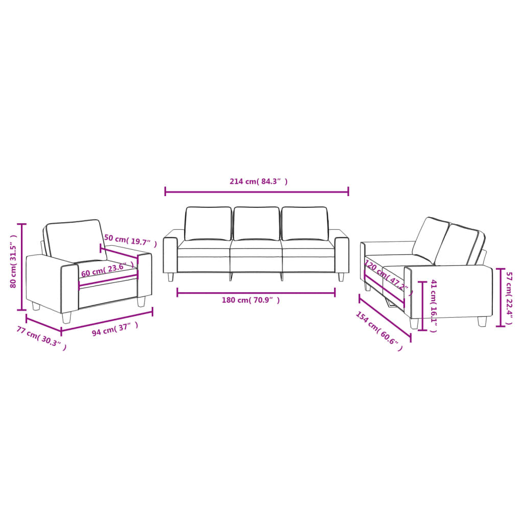3-delige Loungeset stof lichtgeel is nu te koop bij PeponiXL, paradijselijk wonen!