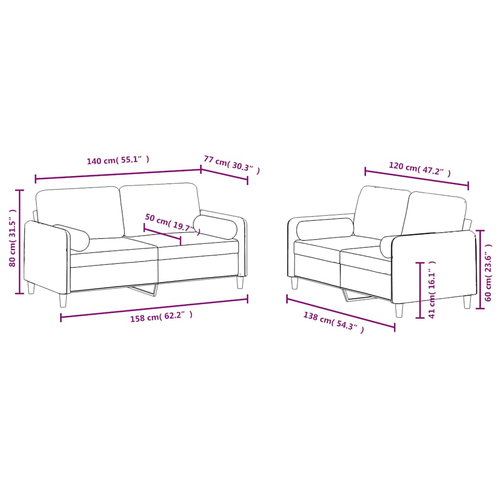 2-delige Loungeset met kussens fluweel zwart is nu te koop bij PeponiXL, paradijselijk wonen!