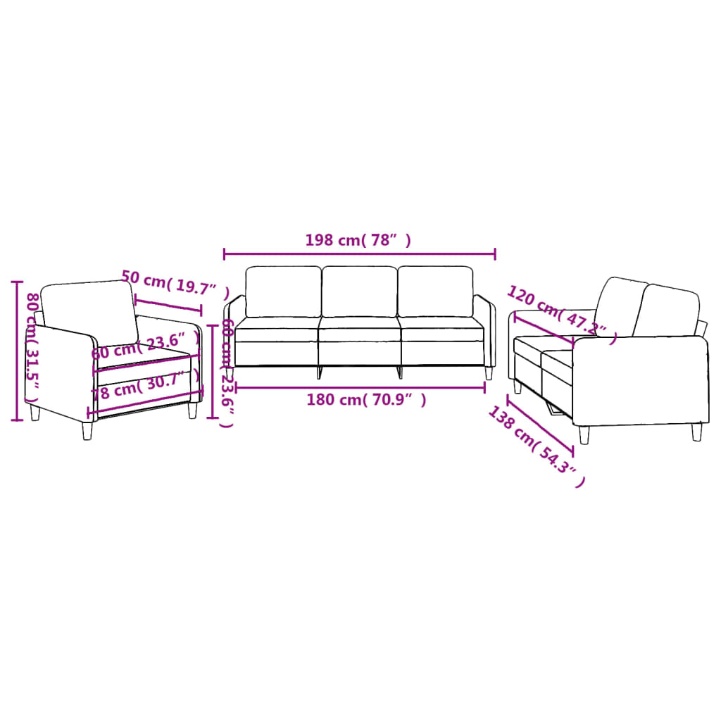 3-delige Loungeset met kussens stof lichtgrijs is nu te koop bij PeponiXL, paradijselijk wonen!
