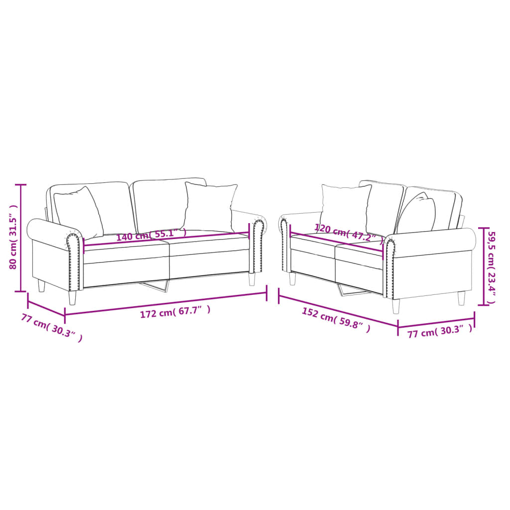 2-delige Loungeset met kussens kunstleer grijs is nu te koop bij PeponiXL, paradijselijk wonen!