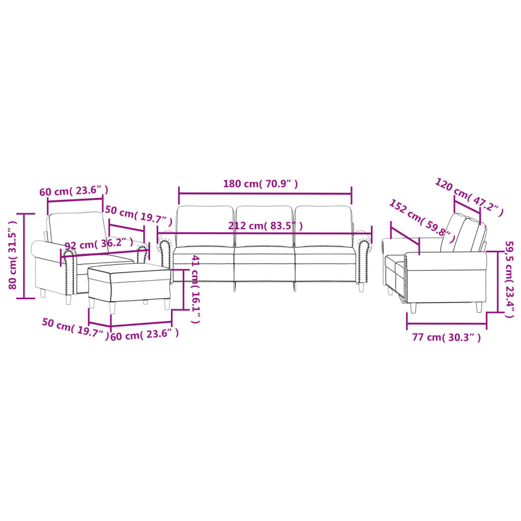 4-delige Loungeset met kussens fluweel lichtgrijs is nu te koop bij PeponiXL, paradijselijk wonen!