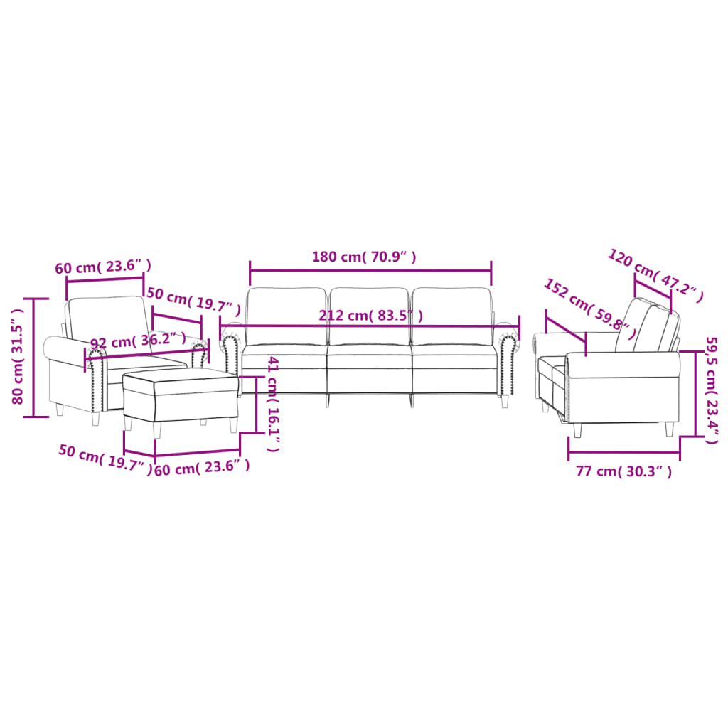 4-delige Loungeset met kussens fluweel donkergrijs is nu te koop bij PeponiXL, paradijselijk wonen!
