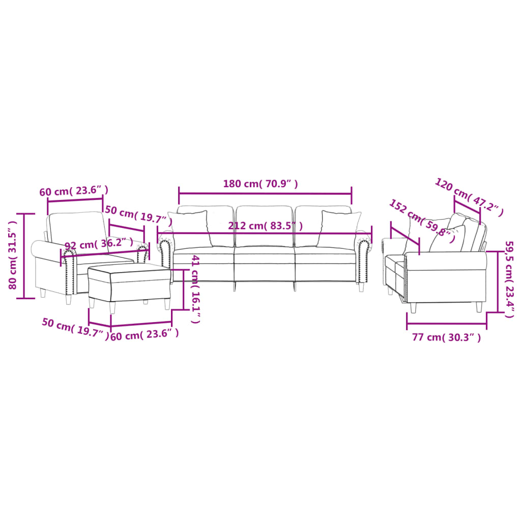 4-delige Loungeset met kussens fluweel lichtgrijs is nu te koop bij PeponiXL, paradijselijk wonen!