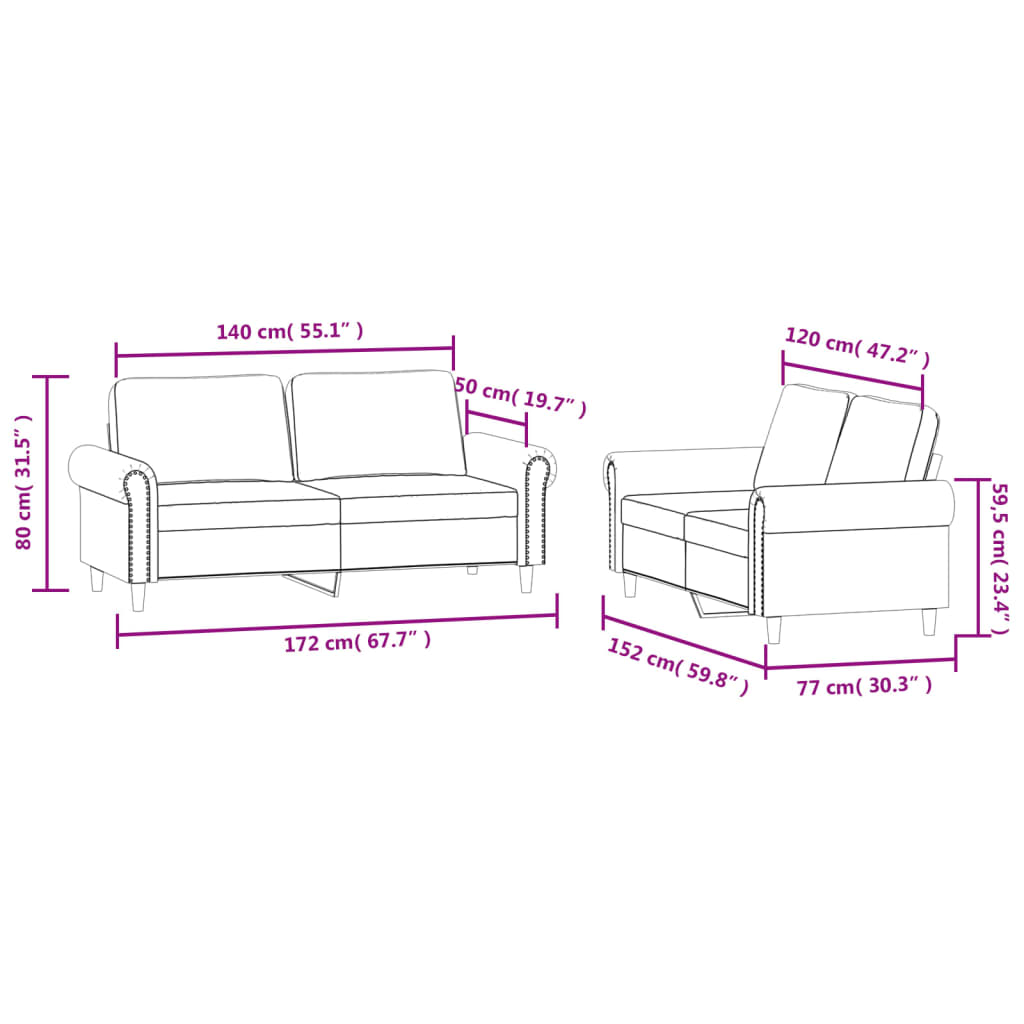 2-delige Loungeset met kussens fluweel lichtgrijs is nu te koop bij PeponiXL, paradijselijk wonen!