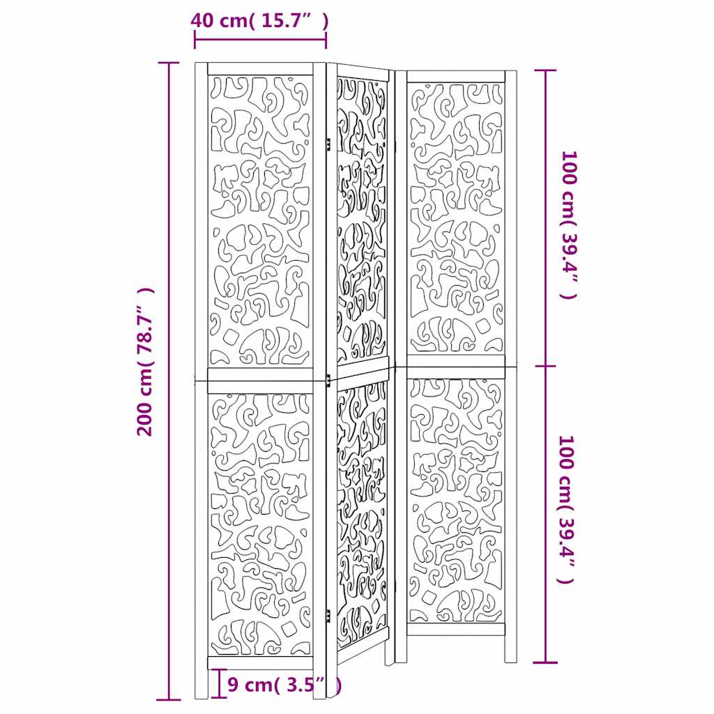 Kamerscherm met 3 panelen massief paulowniahout wit is nu te koop bij PeponiXL, paradijselijk wonen!