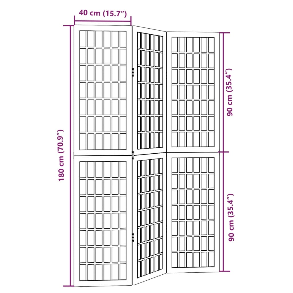 Kamerscherm met 3 panelen massief paulowniahout wit is nu te koop bij PeponiXL, paradijselijk wonen!