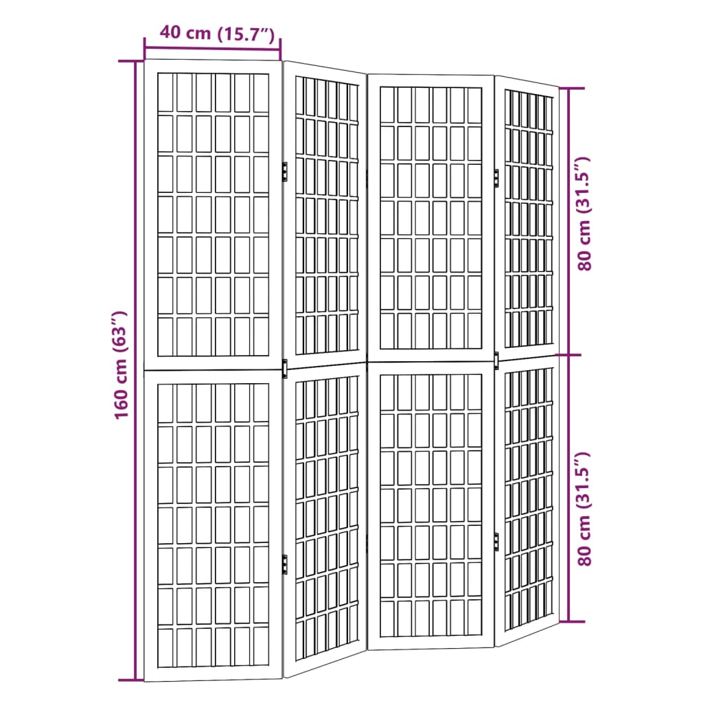 Kamerscherm met 4 panelen massief paulowniahout wit is nu te koop bij PeponiXL, paradijselijk wonen!