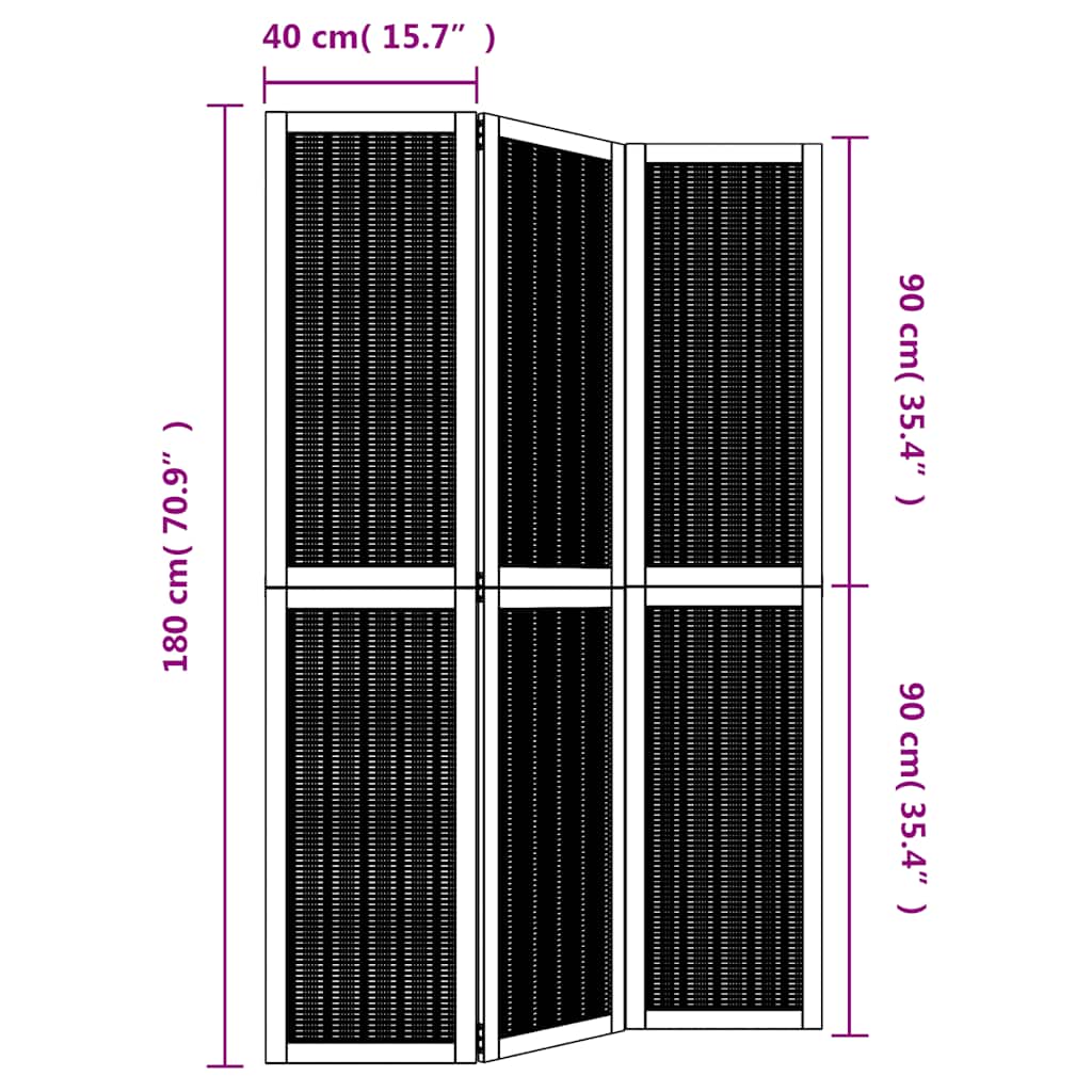 Kamerscherm met 3 panelen massief paulowniahout bruin is nu te koop bij PeponiXL, paradijselijk wonen!