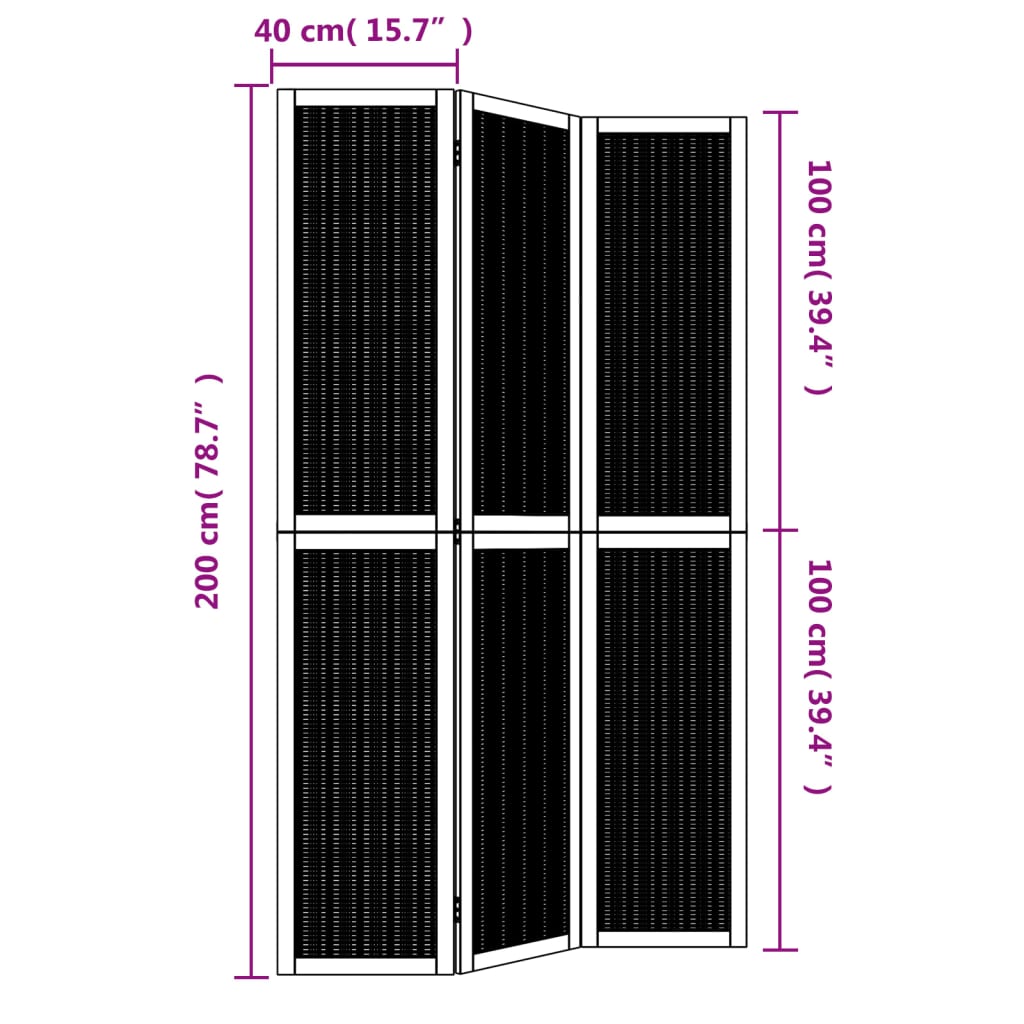 Kamerscherm met 3 panelen massief paulowniahout bruin is nu te koop bij PeponiXL, paradijselijk wonen!