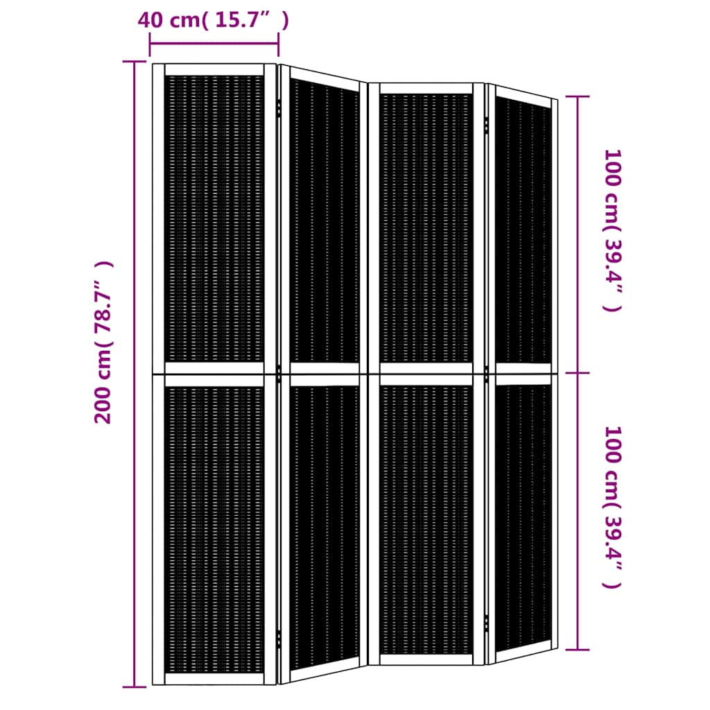 Kamerscherm met 4 panelen massief paulowniahout bruin is nu te koop bij PeponiXL, paradijselijk wonen!