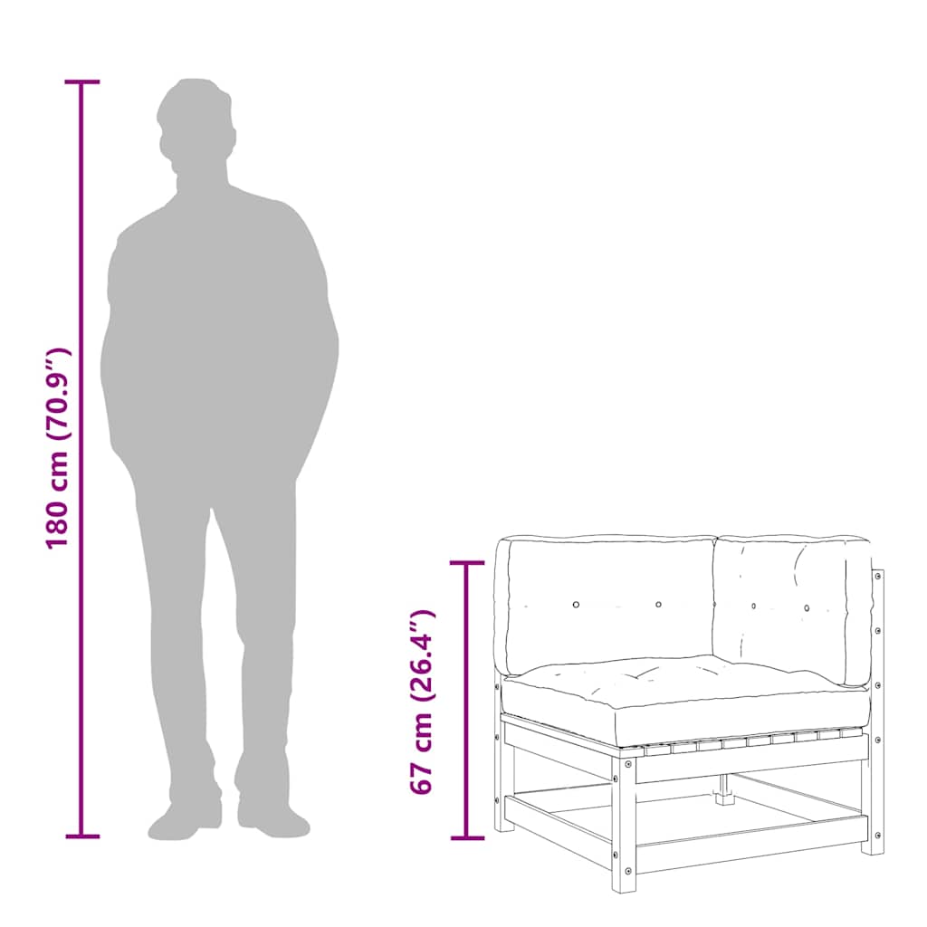 Hoekbanken 2 st met kussens massief douglashout is nu te koop bij PeponiXL, paradijselijk wonen!