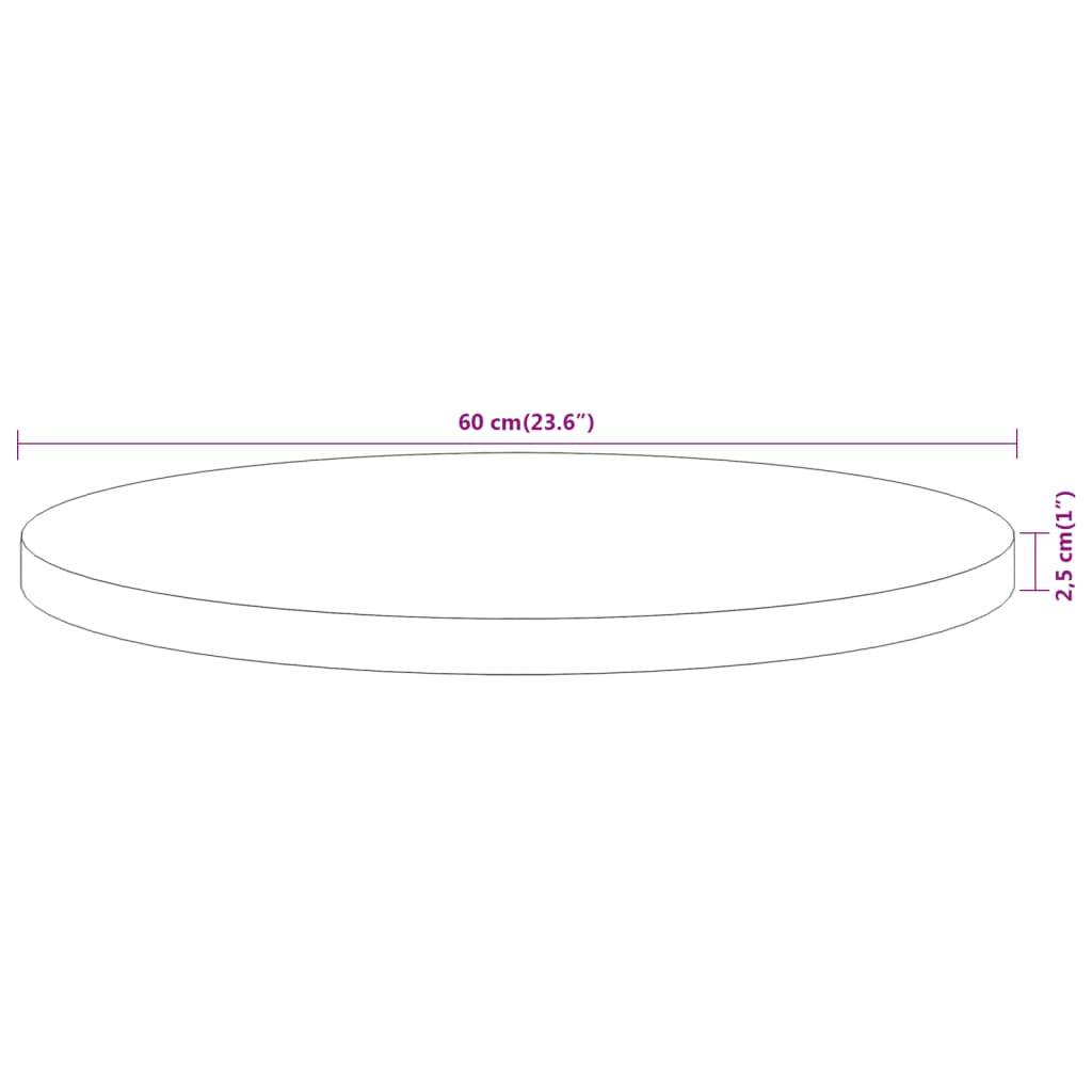 Tafelblad rond Ø 60x2,5 cm massief acaciahout is nu te koop bij PeponiXL, paradijselijk wonen!