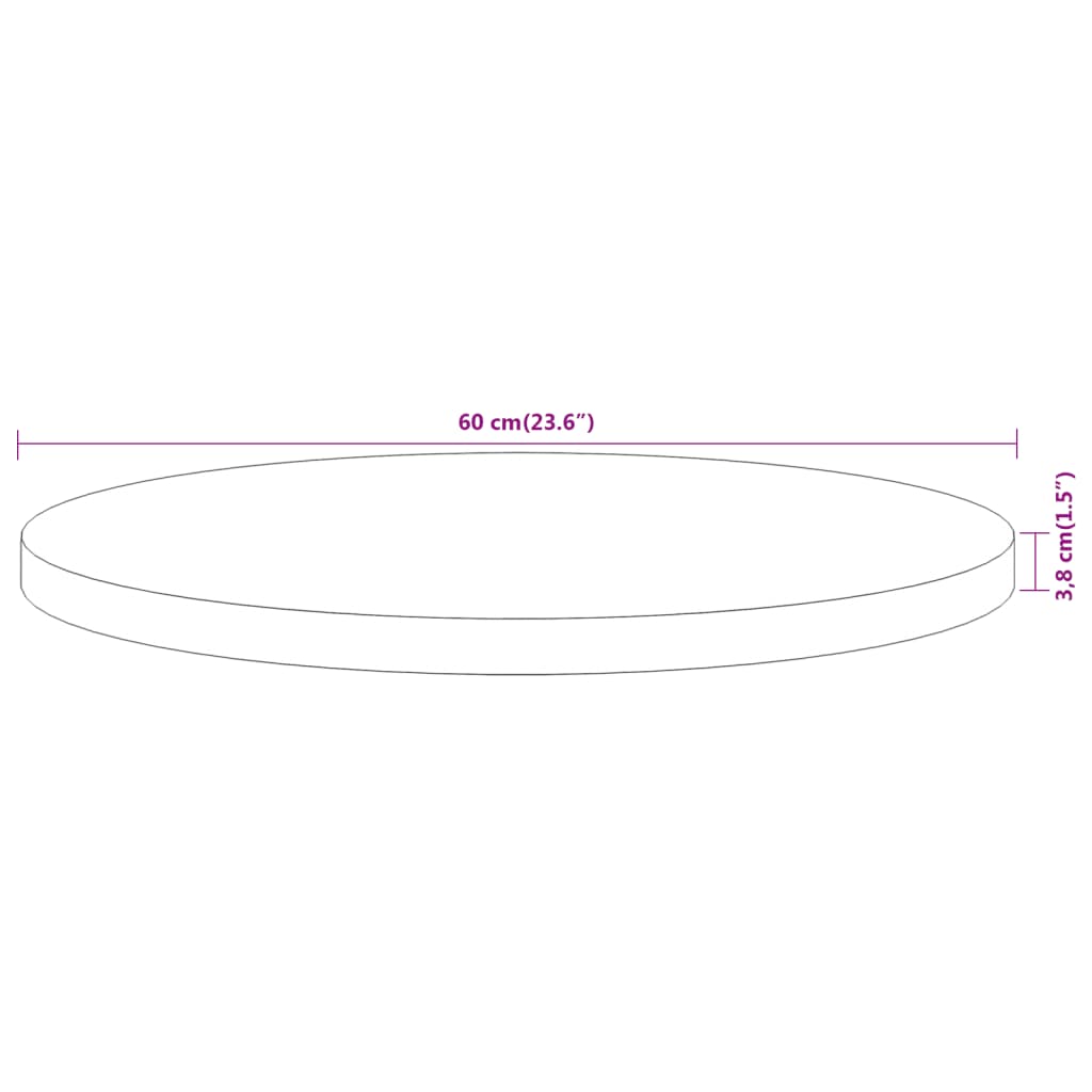 Tafelblad rond Ø 60x3,8 cm massief acaciahout is nu te koop bij PeponiXL, paradijselijk wonen!