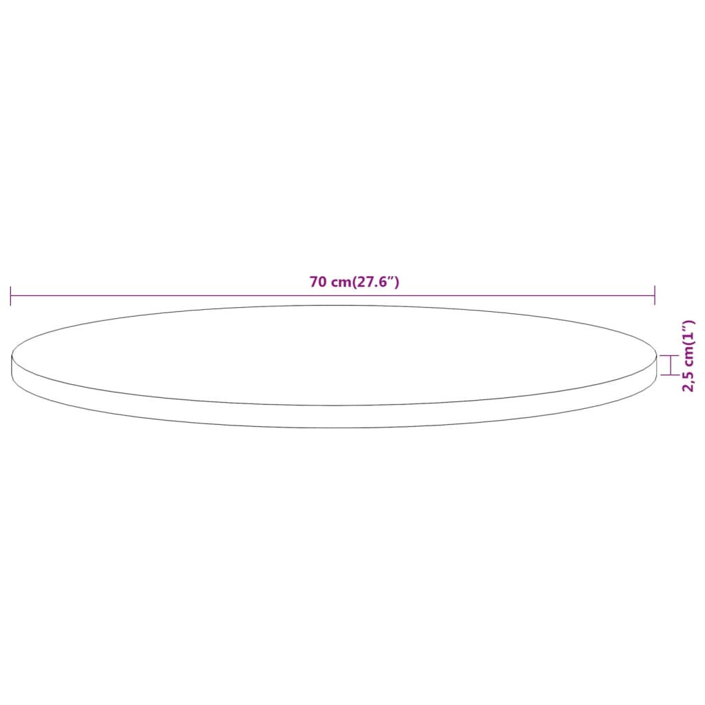 Tafelblad rond Ø 70x2,5 cm massief acaciahout is nu te koop bij PeponiXL, paradijselijk wonen!