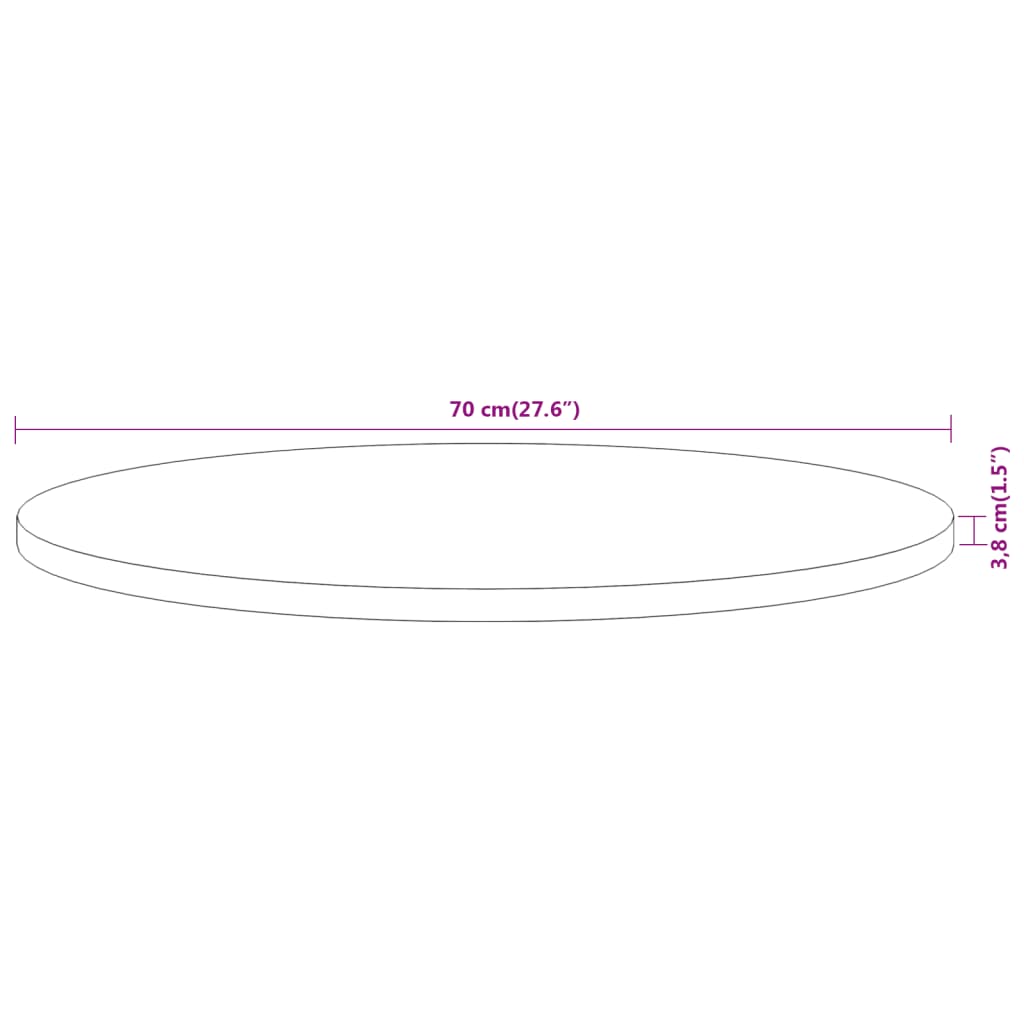 Tafelblad rond Ø 70x3,8 cm massief acaciahout is nu te koop bij PeponiXL, paradijselijk wonen!
