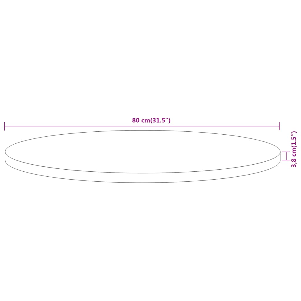 Tafelblad rond Ø 80x3,8 cm massief acaciahout is nu te koop bij PeponiXL, paradijselijk wonen!