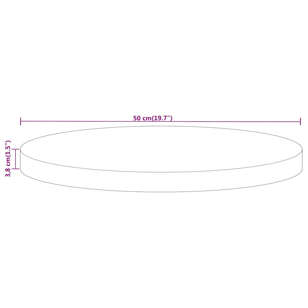 Tafelblad rond Ø 50x3,8 cm massief ruw mangohout is nu te koop bij PeponiXL, paradijselijk wonen!