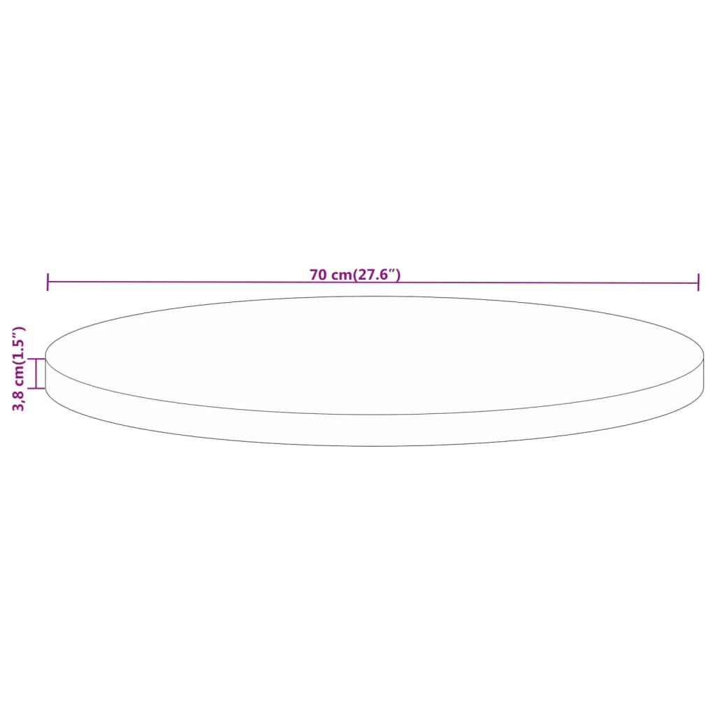 Tafelblad rond Ø 70x3,8 cm massief ruw mangohout is nu te koop bij PeponiXL, paradijselijk wonen!