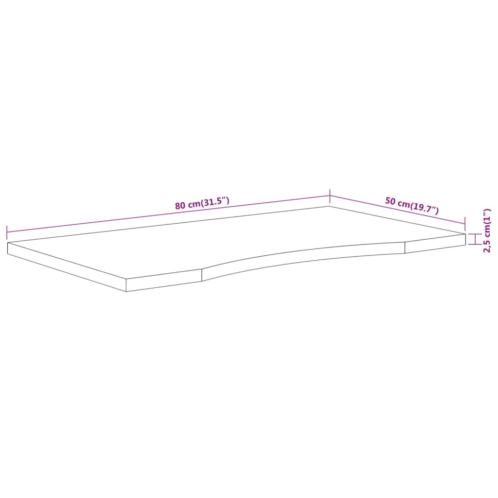 Bureaublad rechthoekig 80x50x2,5 cm massief acaciahout is nu te koop bij PeponiXL, paradijselijk wonen!