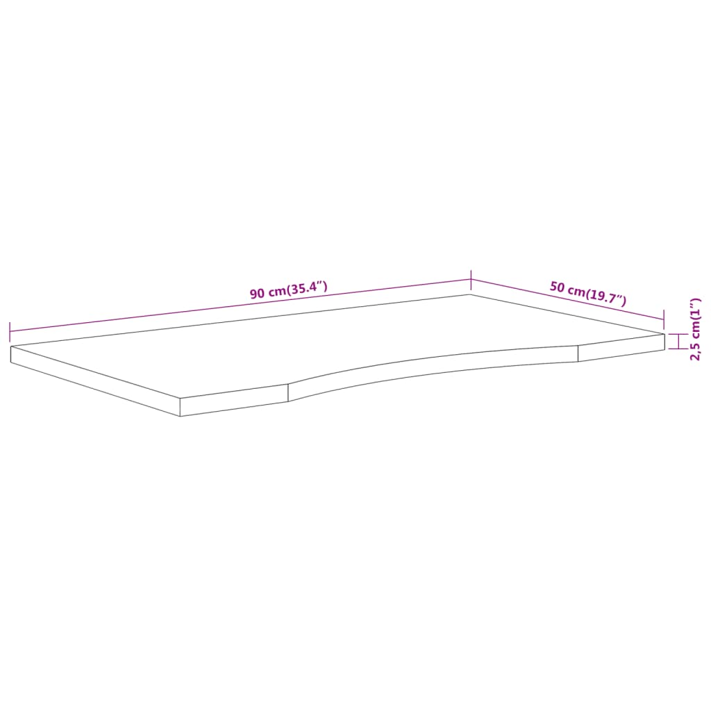 Bureaublad rechthoekig 90x50x2,5 cm massief acaciahout is nu te koop bij PeponiXL, paradijselijk wonen!