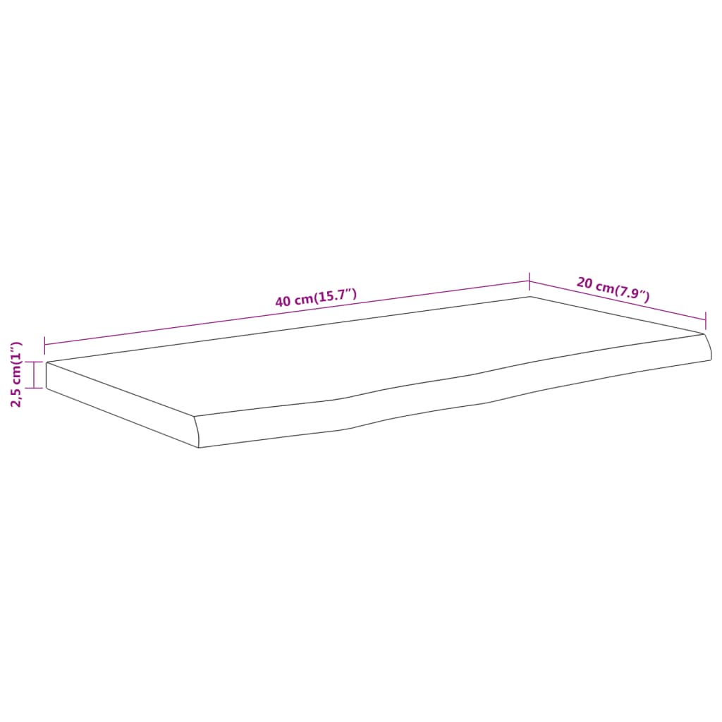 Wandschap rechthoekig natuurlijke rand 40x20x2,5 cm acaciahout is nu te koop bij PeponiXL, paradijselijk wonen!