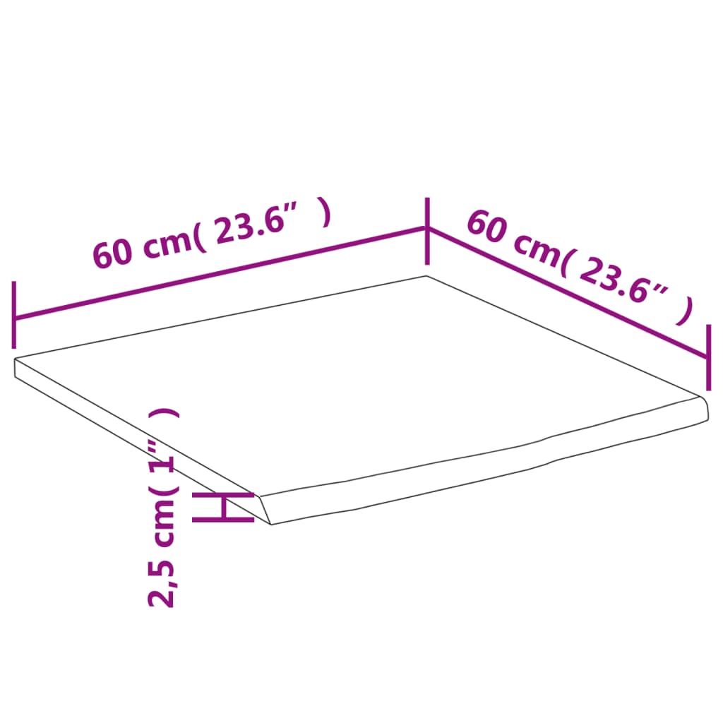 Wastafelblad vierkant 60x60x2,5 massief acaciahout is nu te koop bij PeponiXL, paradijselijk wonen!