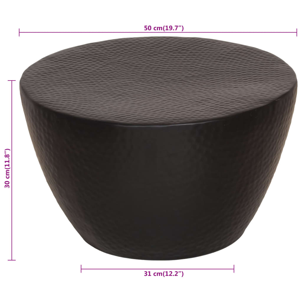 Salontafel Ø 50x30 cm gehamerd aluminium zwart is nu te koop bij PeponiXL, paradijselijk wonen!