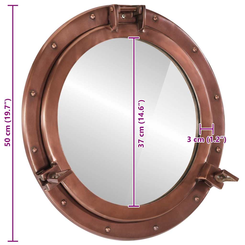 Wandspiegel patrijspoort Ø50 cm aluminium en glas is nu te koop bij PeponiXL, paradijselijk wonen!