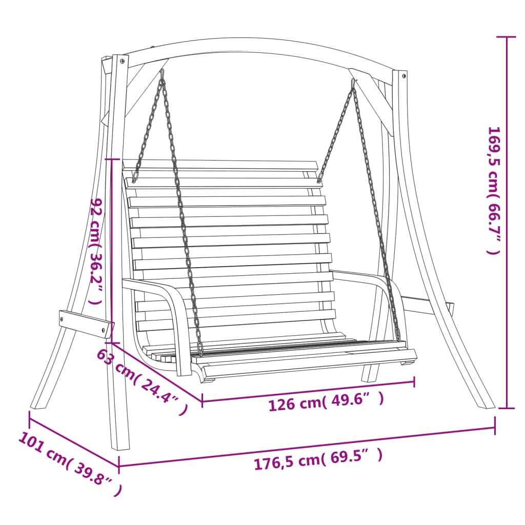 Schommelbank vurenhout met teak afwerking is nu te koop bij PeponiXL, paradijselijk wonen!