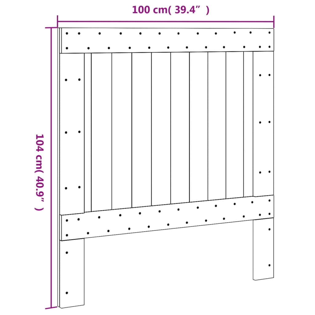 Hoofdbord 100x104 cm massief grenenhout is nu te koop bij PeponiXL, paradijselijk wonen!