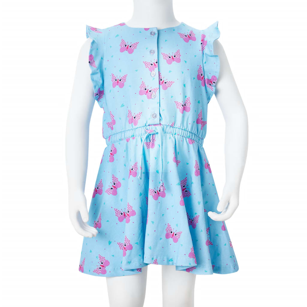 Kinderjurk met knopen zonder mouwen 128 blauw is nu te koop bij PeponiXL, paradijselijk wonen!