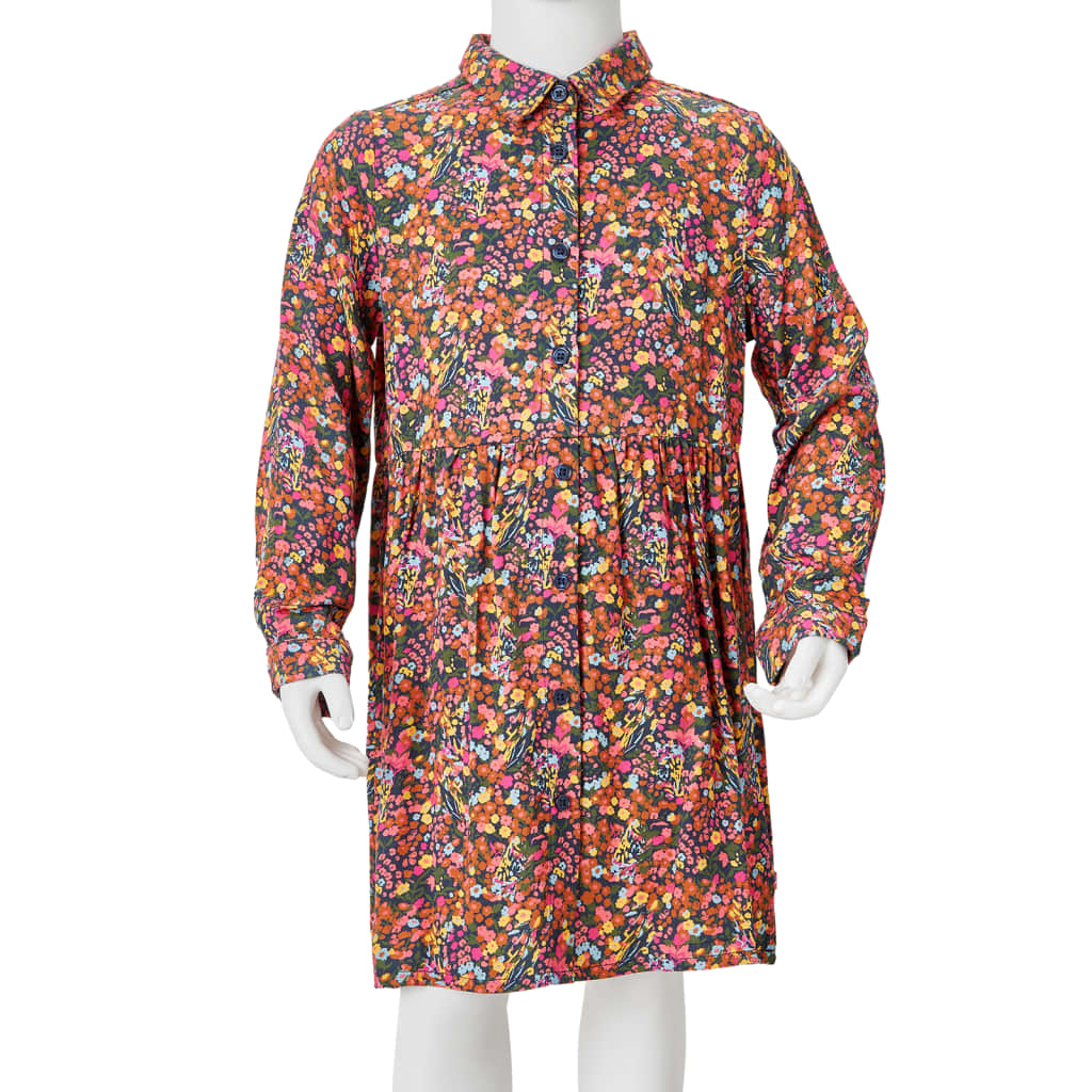 Kinderjurk met lange mouwen 128 meerkleurig is nu te koop bij PeponiXL, paradijselijk wonen!