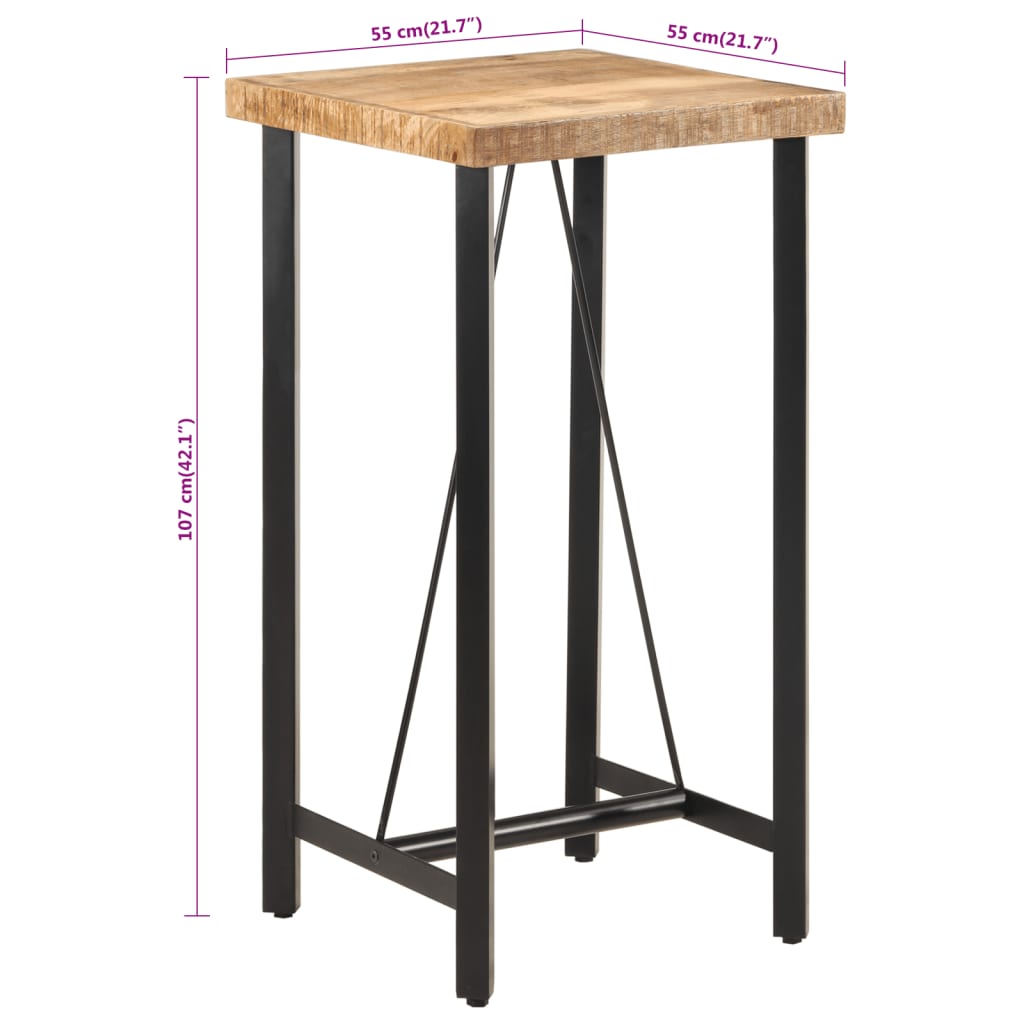 Bartafel 55x55x107 cm massief mangohout en ijzer is nu te koop bij PeponiXL, paradijselijk wonen!