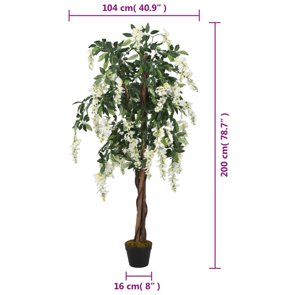Kunstplant wisteria 1470 bladeren 200 cm groen en wit is nu te koop bij PeponiXL, paradijselijk wonen!