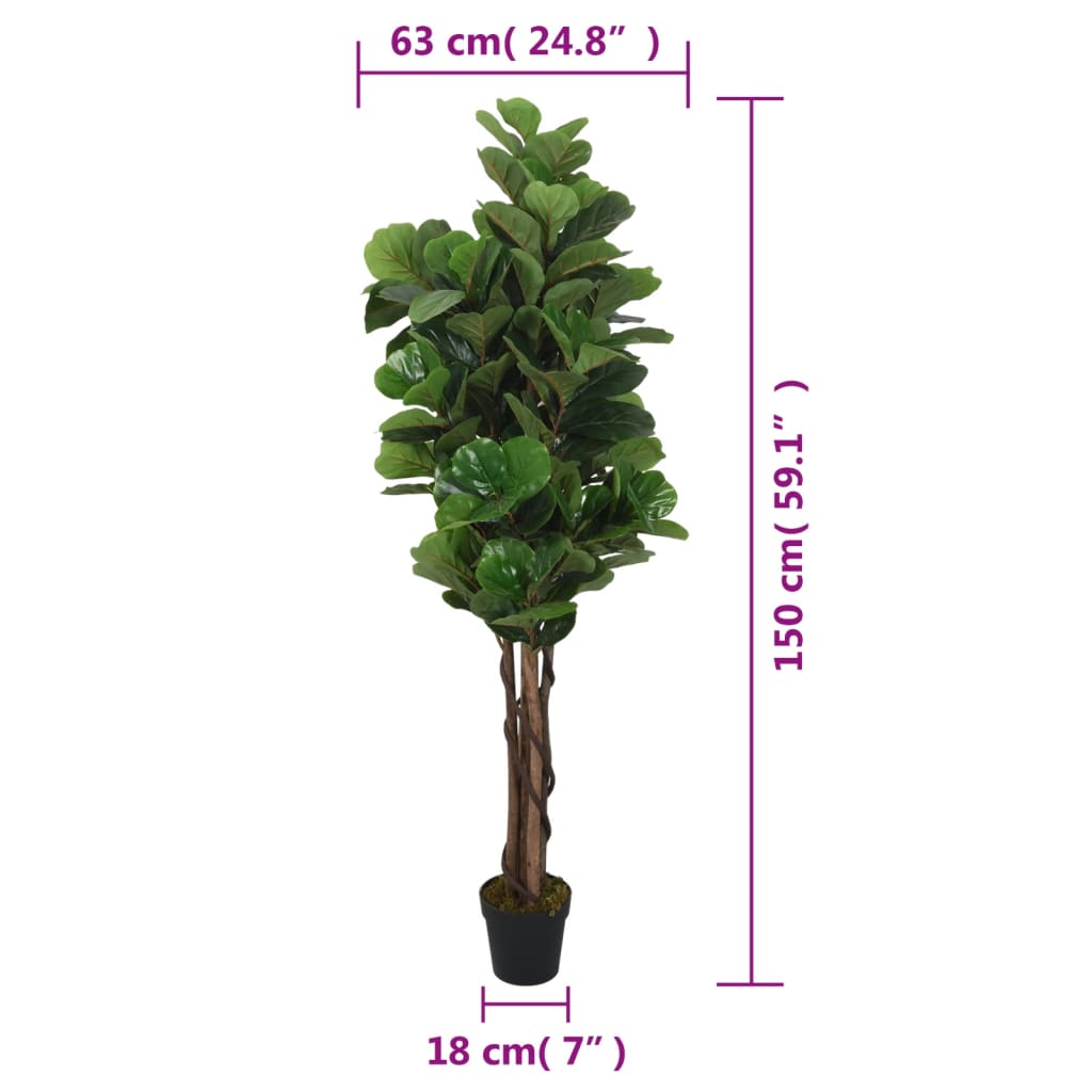 Kunstplant vijgenboom 180 bladeren 150 cm groen is nu te koop bij PeponiXL, paradijselijk wonen!