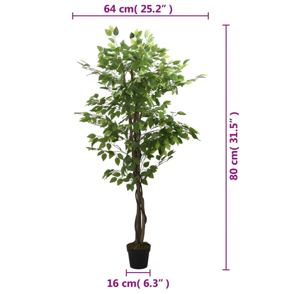 Kunstplant ficus 378 bladeren 80 cm groen is nu te koop bij PeponiXL, paradijselijk wonen!
