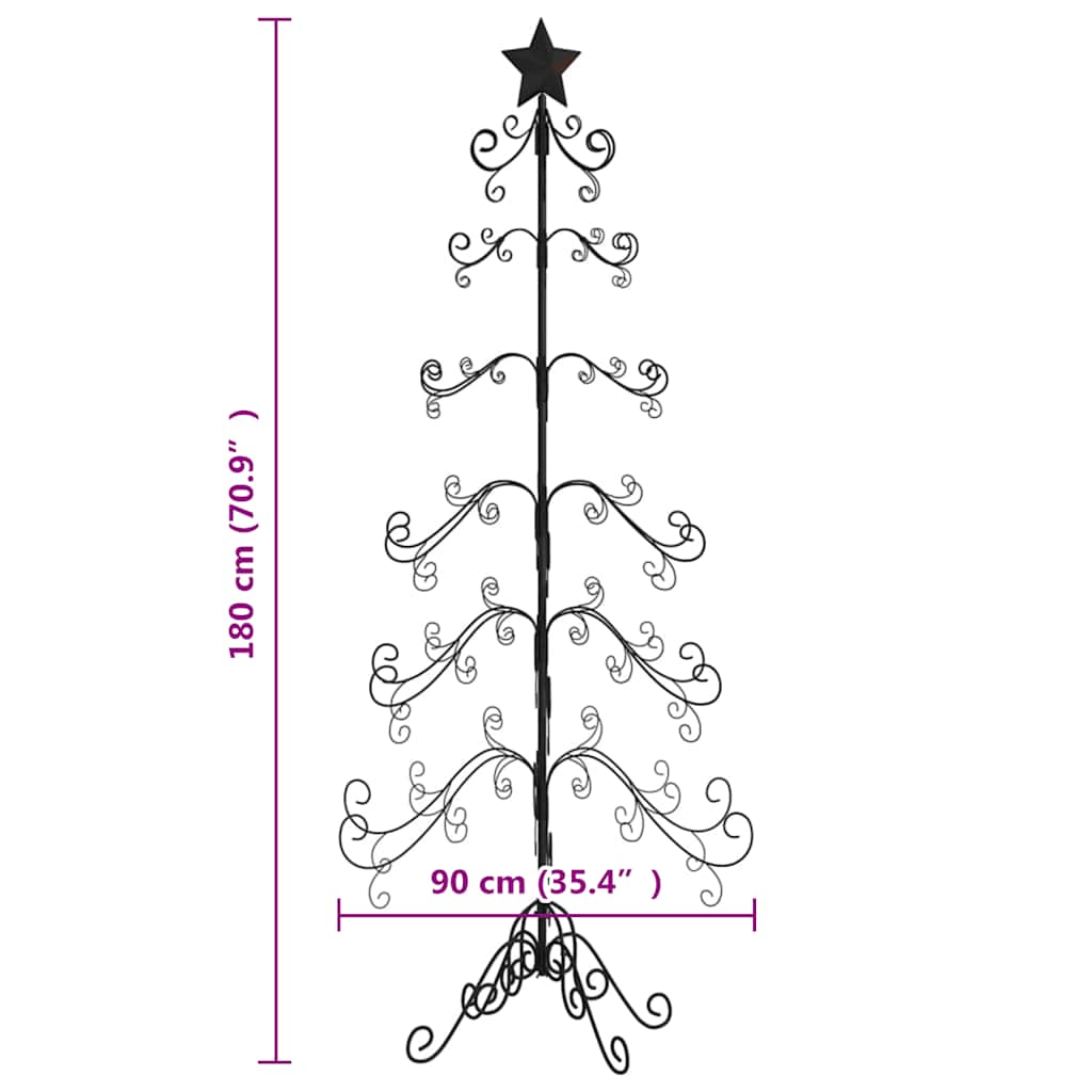 Kerstdecoratie kerstboom 180 cm metaal zwart is nu te koop bij PeponiXL, paradijselijk wonen!